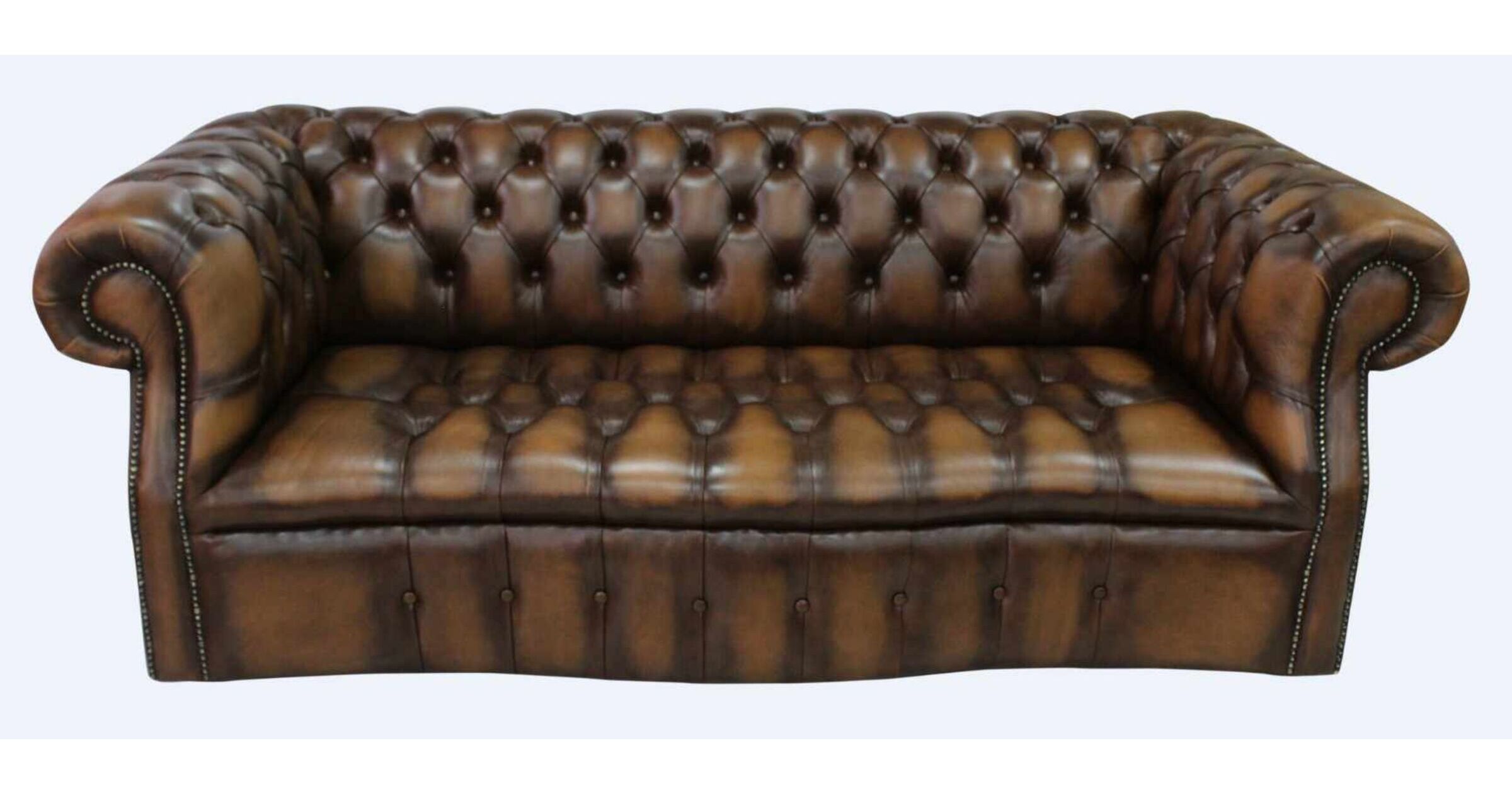 Tan antique leather Chesterfield Sofa 2 DesignerSofas4U