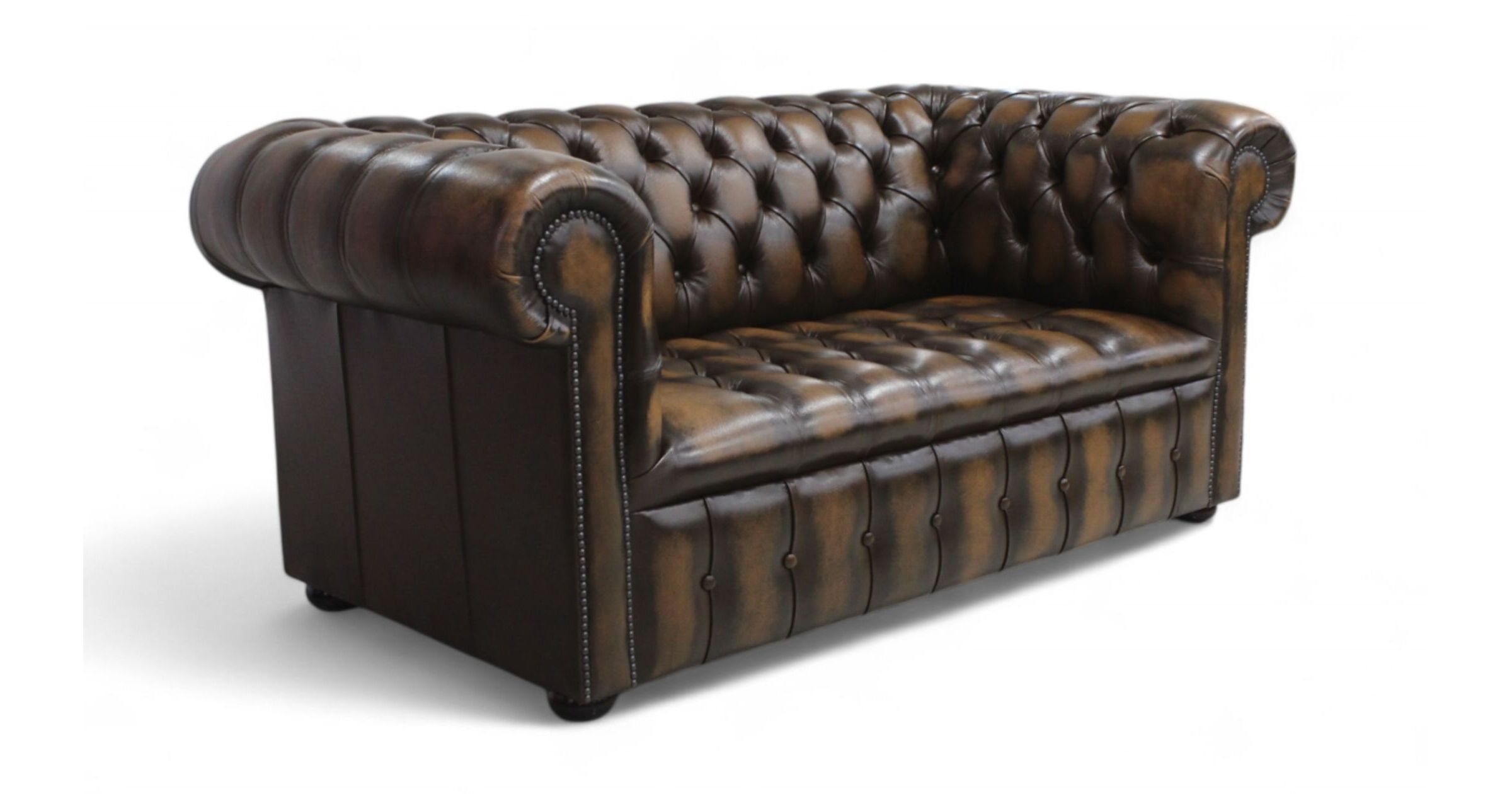 Buy Edwardian antique Tan Chesterfield sofa UK | DesignerSofas4U