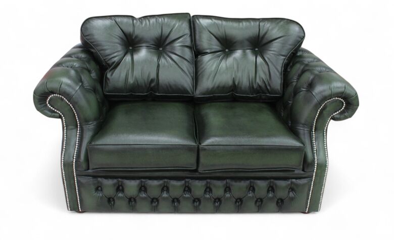 Chesterfield Era 2 Seater Settee Traditional Chesterfield Sofa Antique Green Leather