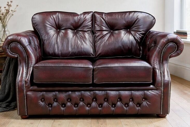 Chesterfield Era 2 Seater Sofa Antique Oxblood Leather