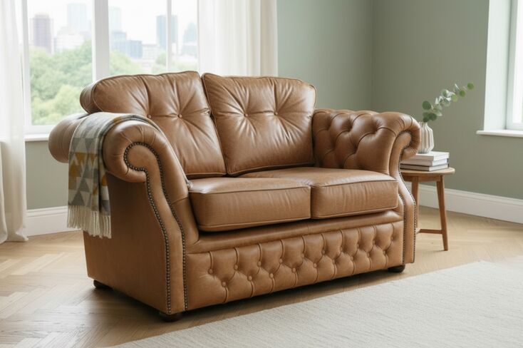Chesterfield Era 2 Seater Sofa Old English Tan Leather