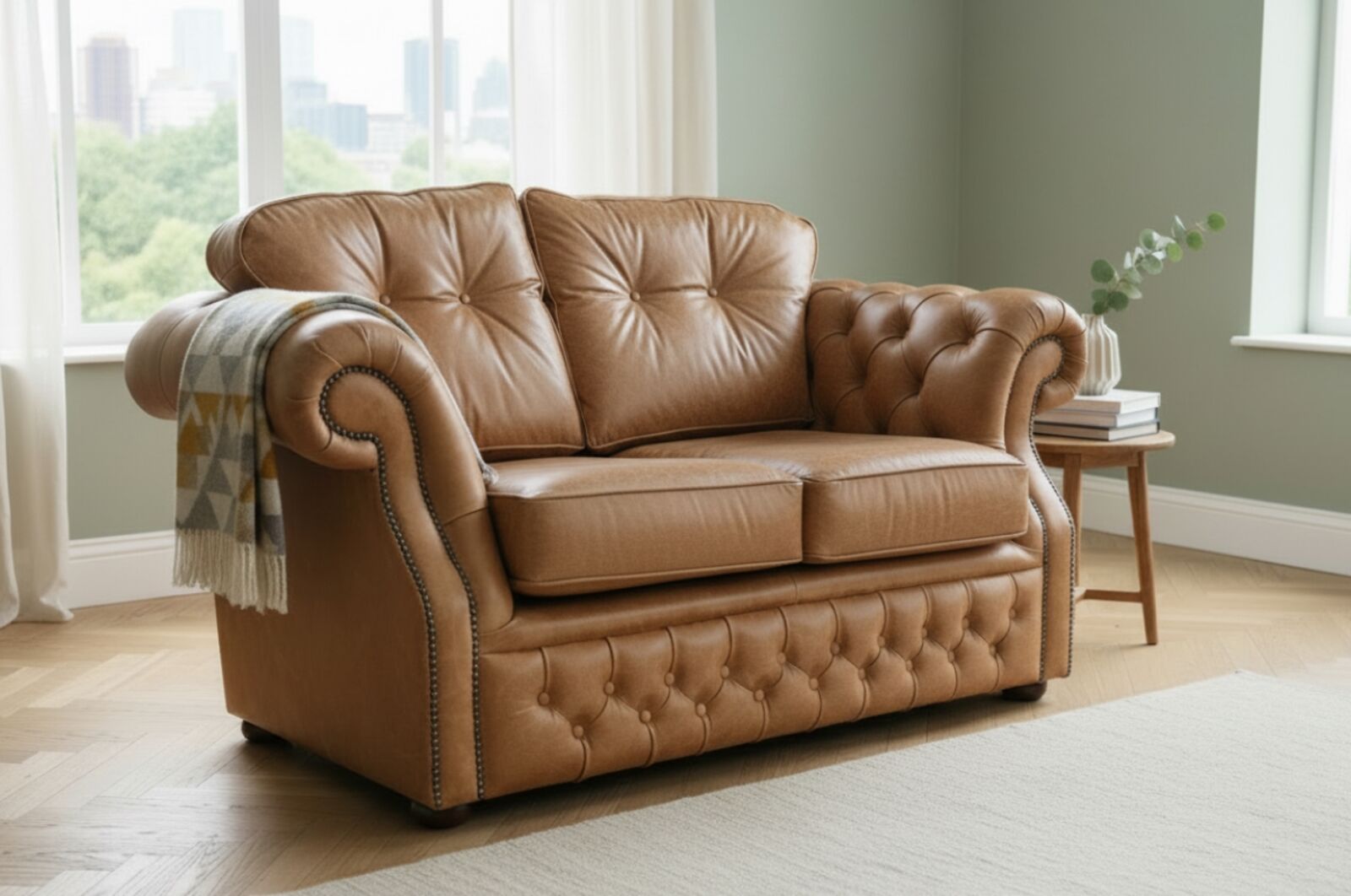 Chesterfield Era 2 Seater Sofa Old English Tan Leather