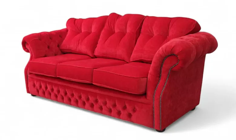 Chesterfield Era 3 Seater Settee Traditional Chesterfield Sofa Rouge Red Fabric