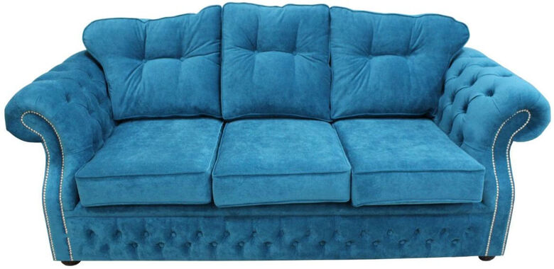 Chesterfield Era 3 Seater Settee Traditional Chesterfield Sofa Danza Teal Fabric