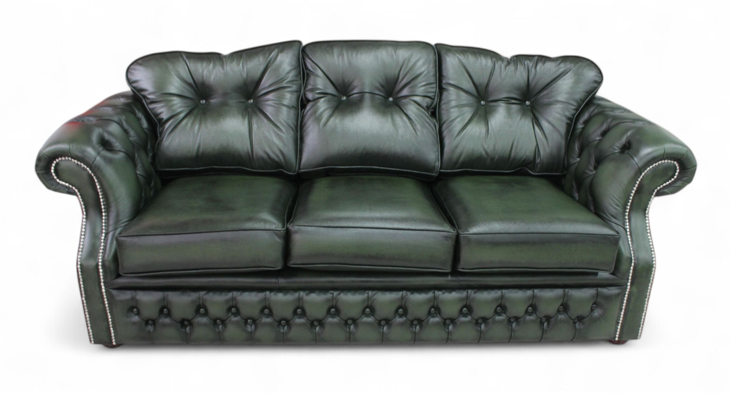Antique Green Elegance Chesterfield Era 3 Seater Sofa
