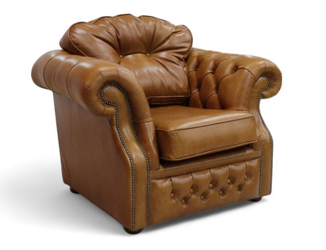 Chesterfield Era Armchair Old English Saddle Leather