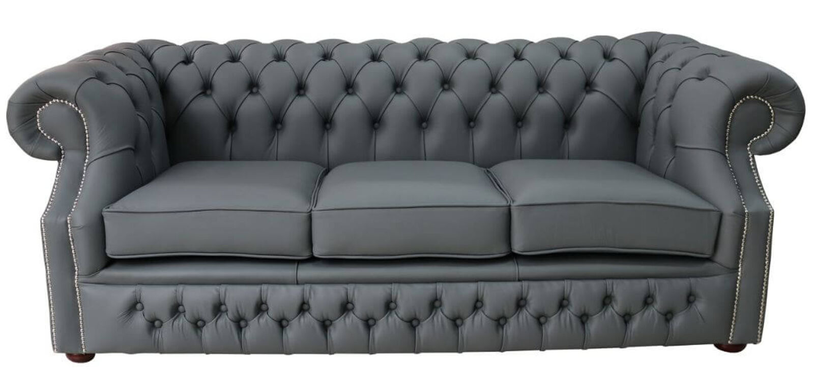Product photograph of Graham Chesterfield 3 Seater Shelly Piping Leather Sofa Settee Offer from Designer Sofas 4U