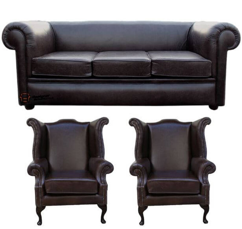 Product photograph of Chesterfield Hampton 3 Seater Settee 2 X Wing Chairs Old Amp Hellip from Designer Sofas 4U