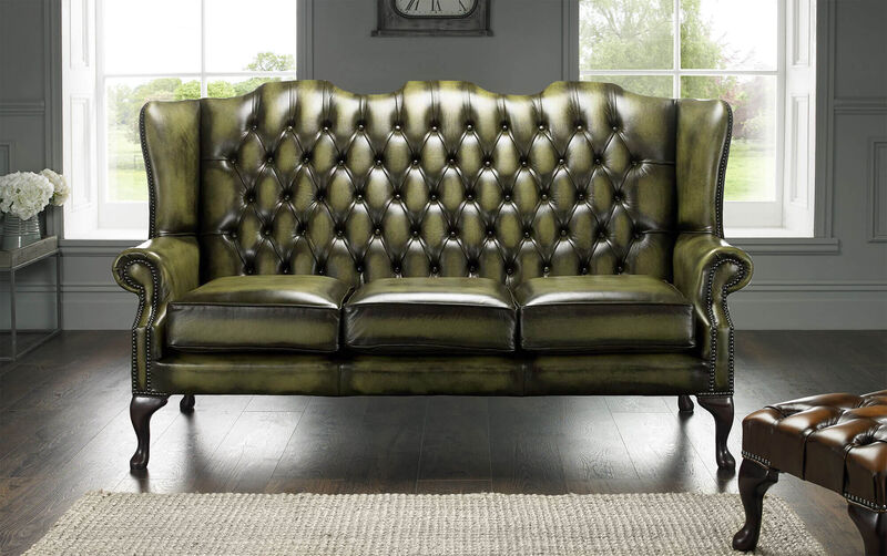 Product photograph of Chesterfield High Back Mallory 3 Seater Sofa Antique Olive Amp Hellip from Designer Sofas 4U