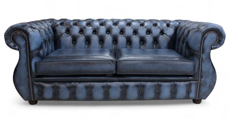 Chesterfield Kimberley 2.5 Seater Antique Blue Leather Sofa Offer