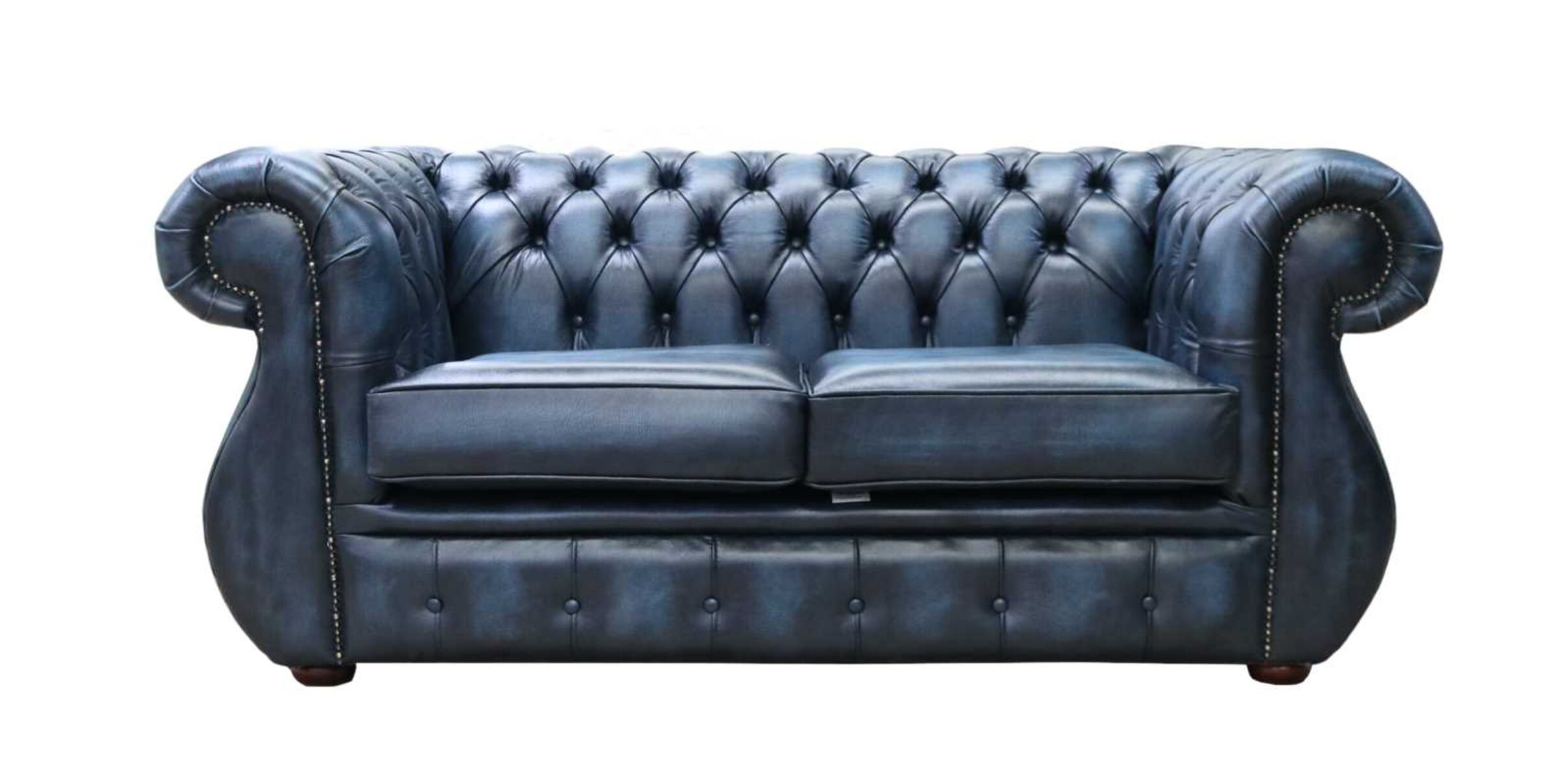 Chesterfield Kimberley 2 Seater Antique Blue Leather Sofa Offer