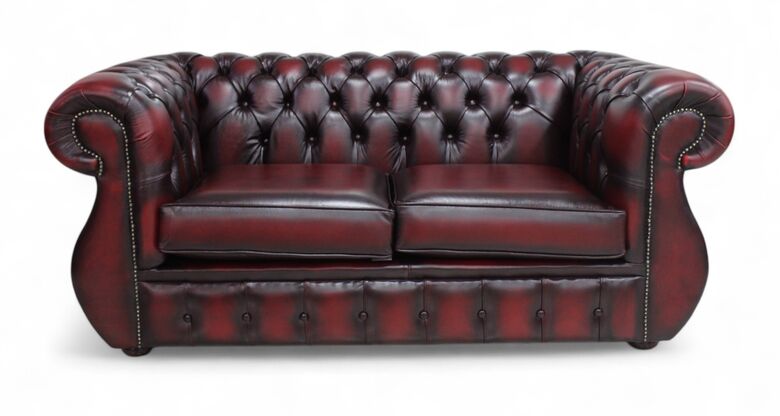 Chesterfield Kimberley 2 Seater Antique Oxblood Leather Sofa Offer
