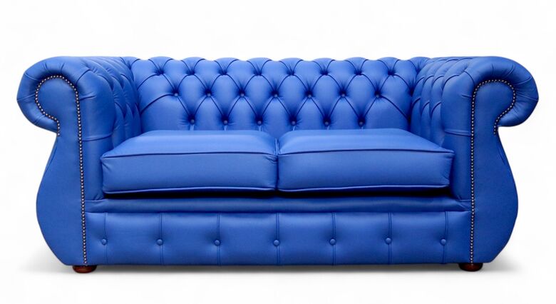 Chesterfield Kimberley 2 Seater Deep Ultramarine Blue Leather Sofa Offer