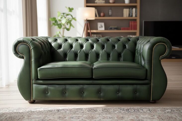 Chesterfield Kimberley 2 Seater Sofa Antique Green Leather