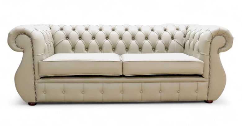 Chesterfield Kimberley 3 Seater Shelly Ash Leather Sofa Offer