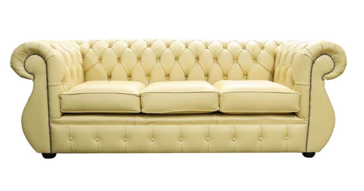 Chesterfield Kimberley 3 Seater Shelly Deluca Yellow