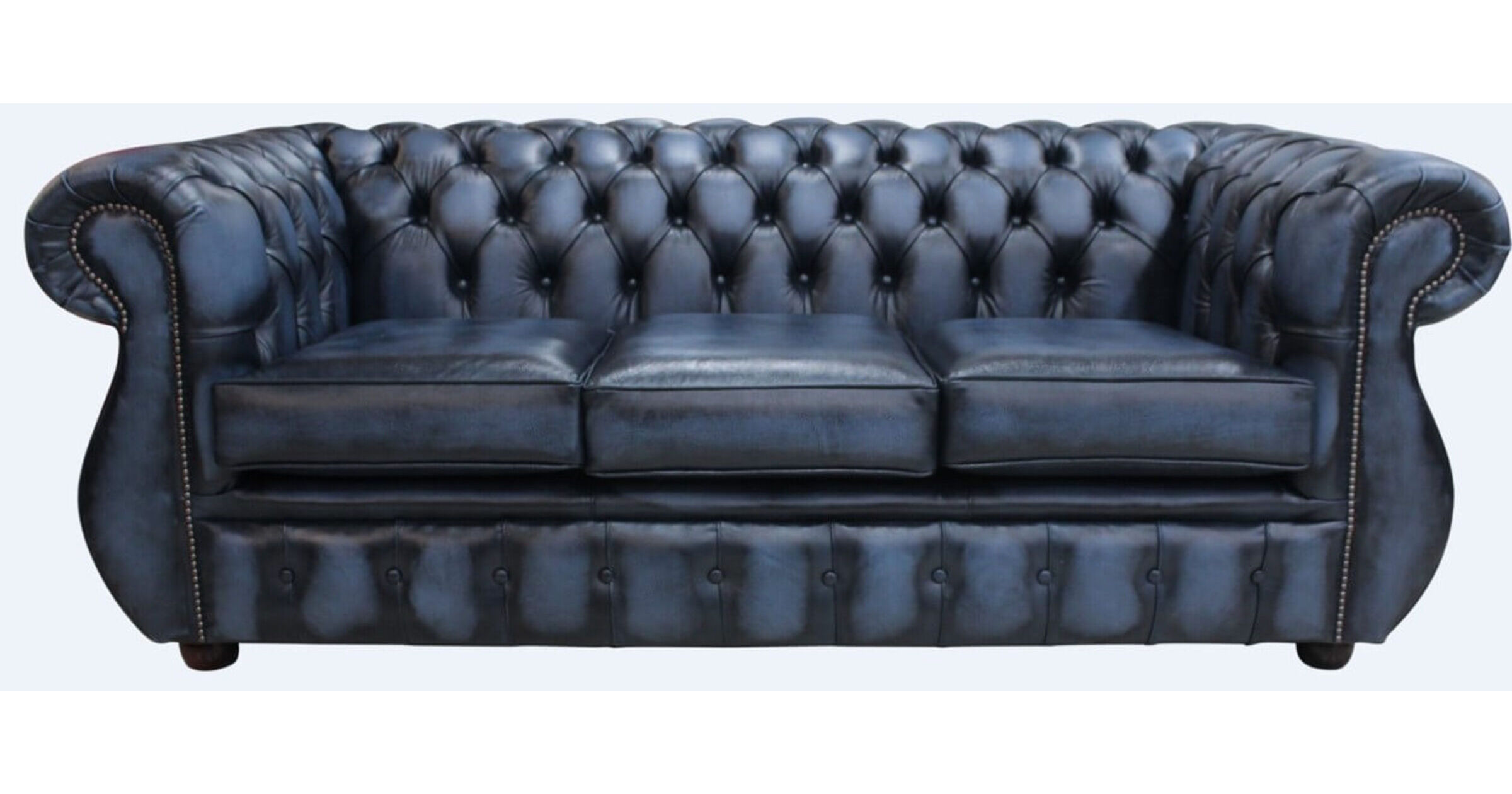 Chesterfield Kimberley 3 Seater Antique Blue Leather Sofa Offer