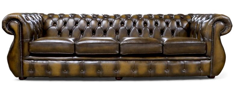 Chesterfield Kimberley 4 Seater Antique Gold Leather Sofa Offer