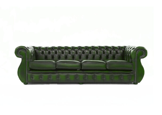 Chesterfield Kimberley 4 Seater Sofa Antique Green Real Leather