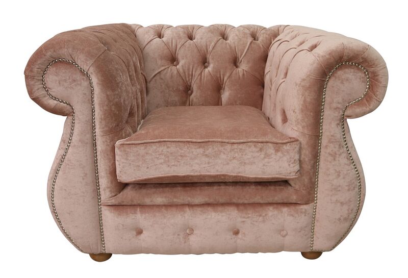 Product photograph of Chesterfield Kimberley Velvet Club Chair Pastiche Coral from Designer Sofas 4U