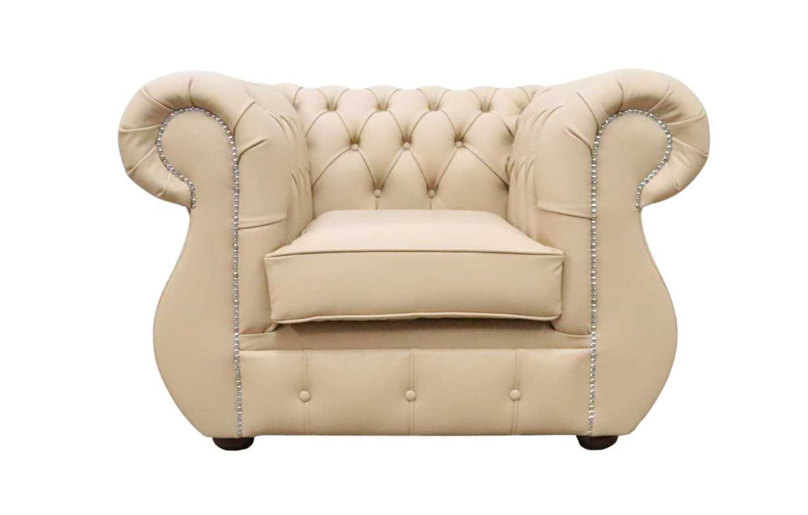 Product photograph of Chesterfield Kimberley Club Chair Shelly Stone Leather from Designer Sofas 4U