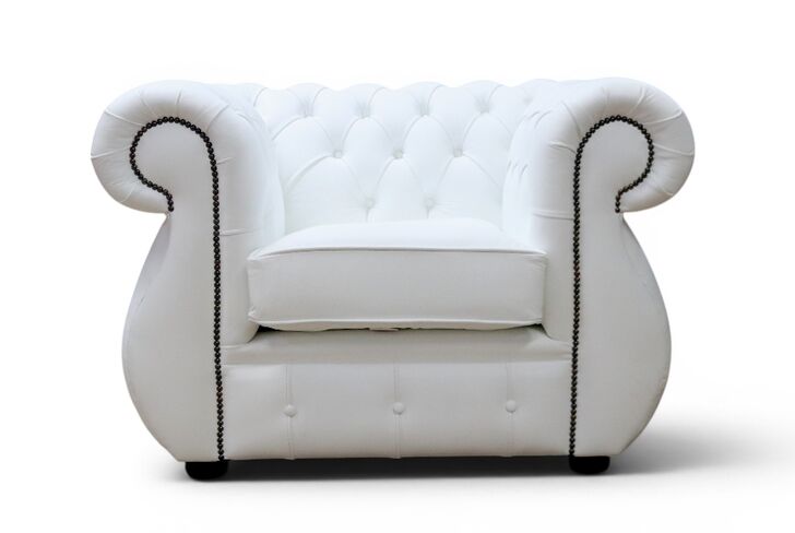 Chesterfield Kimberley Club Chair Shelly White Leather