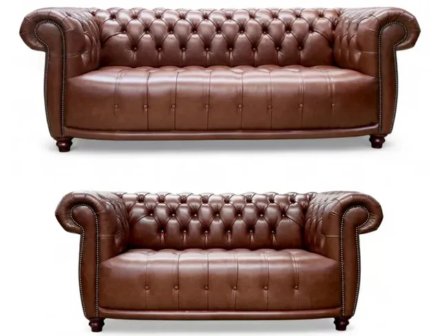 Chesterfield Lambeth 3+2 Sofa Suite Old English Hazel Leather