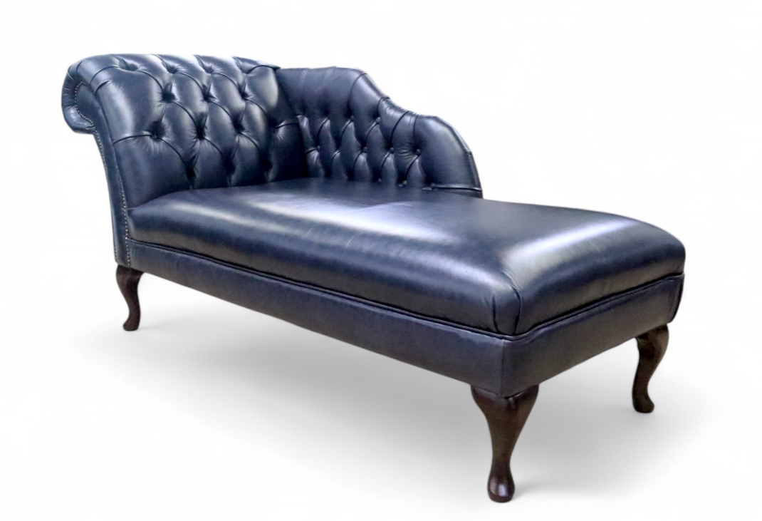 Old English Ocean Leather Chaise Lounge Day Bed Designer Sofas4u