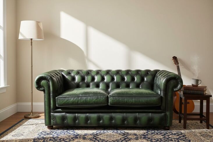 Chesterfield London 2.5 Seater Antique Green Sofa Settee Offer