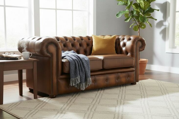 Chesterfield London 2 Seater Sofa Antique Tan Leather Offer