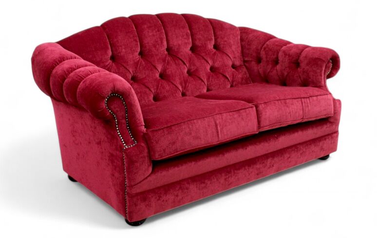 Chesterfield Merton 2 Seater Sofa Pimlico Wine Fabric