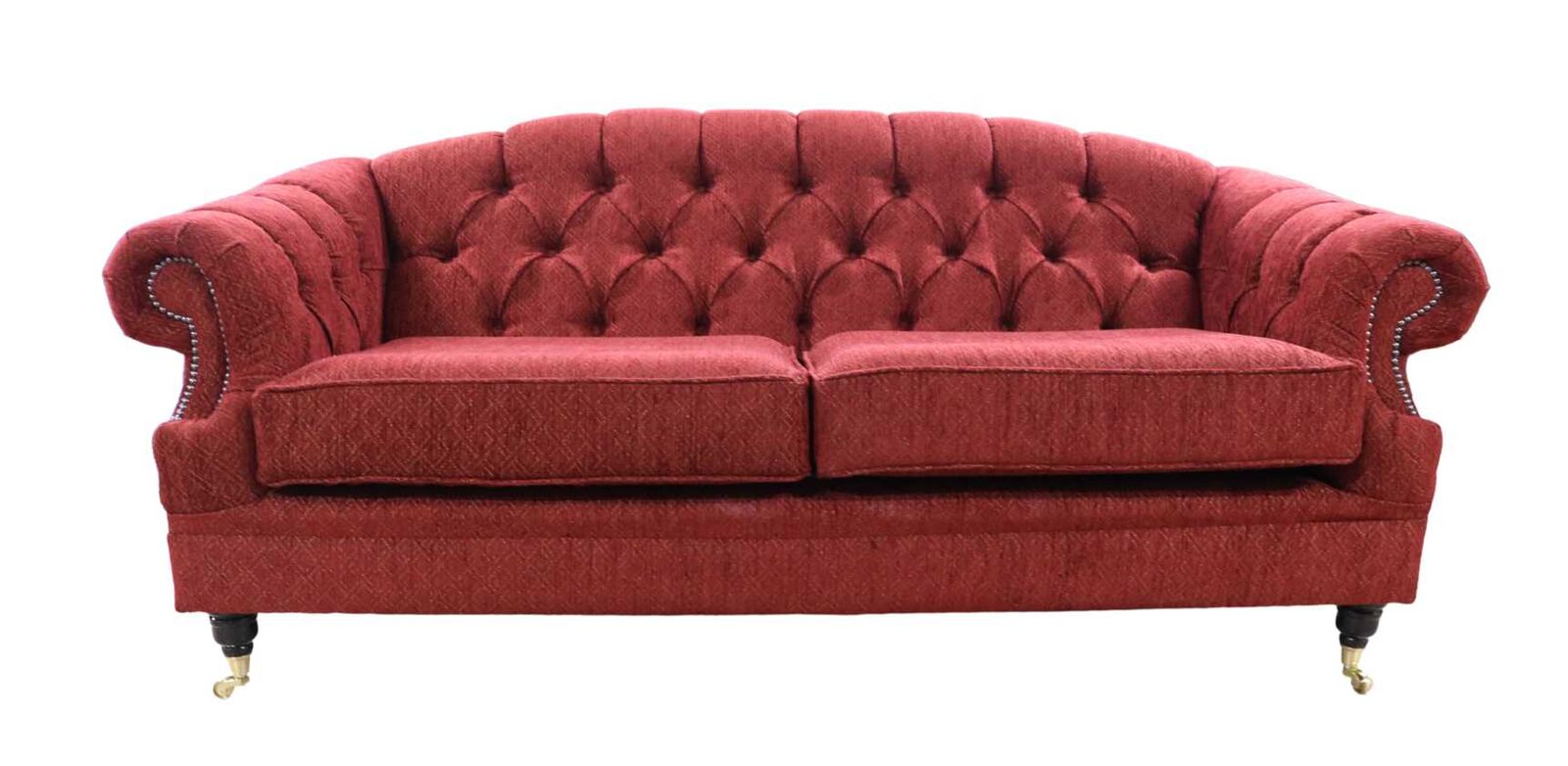 Product photograph of Chesterfield Merton 3 Seater Sofa Camden Wine Fabric from Designer Sofas 4U