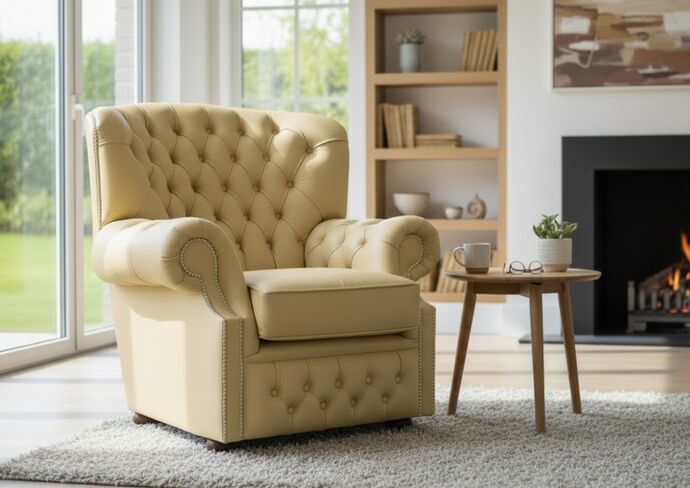 Chesterfield Monks High Back Wing Chair Shelly Angel Leather Armchair