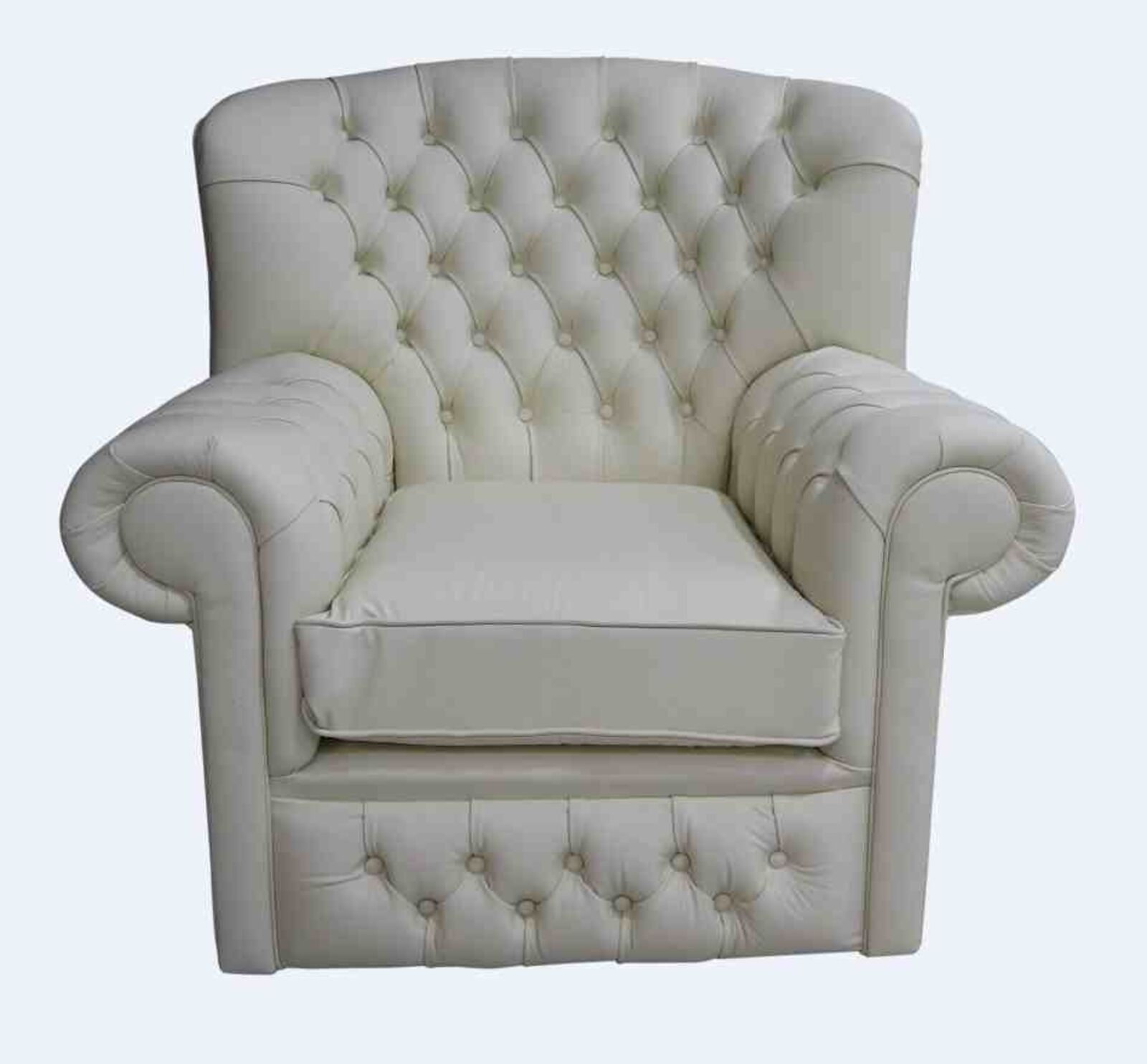 Product photograph of Chesterfield Monks Thomas High Back Wing Chair Cottonseed Cream Armchair from Designer Sofas 4U