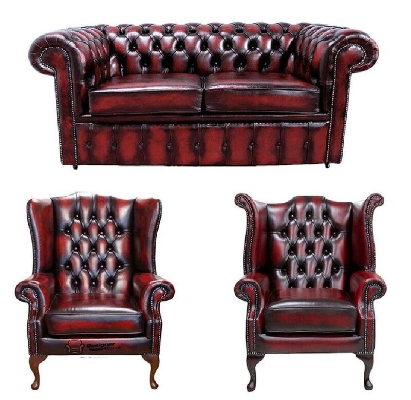 Product photograph of Chesterfield 2 Seater Sofa 1 X Mallory Wing Chair 1 X Amp Hellip from Designer Sofas 4U