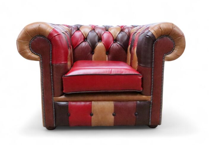 Chesterfield Patchwork Club Chair Old English Leather
