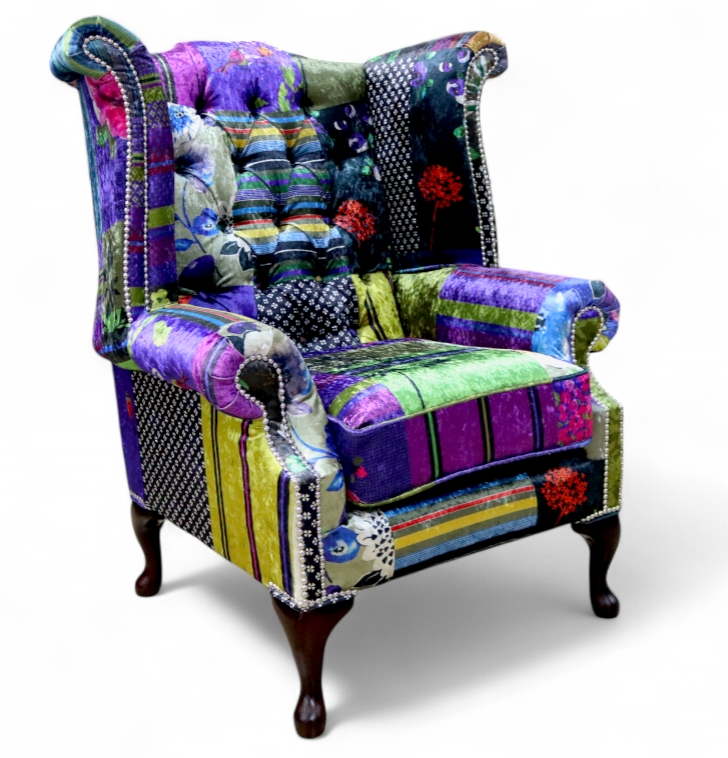 Purple Funky High Back Chairs Funky Patchwork Armchairs Buy