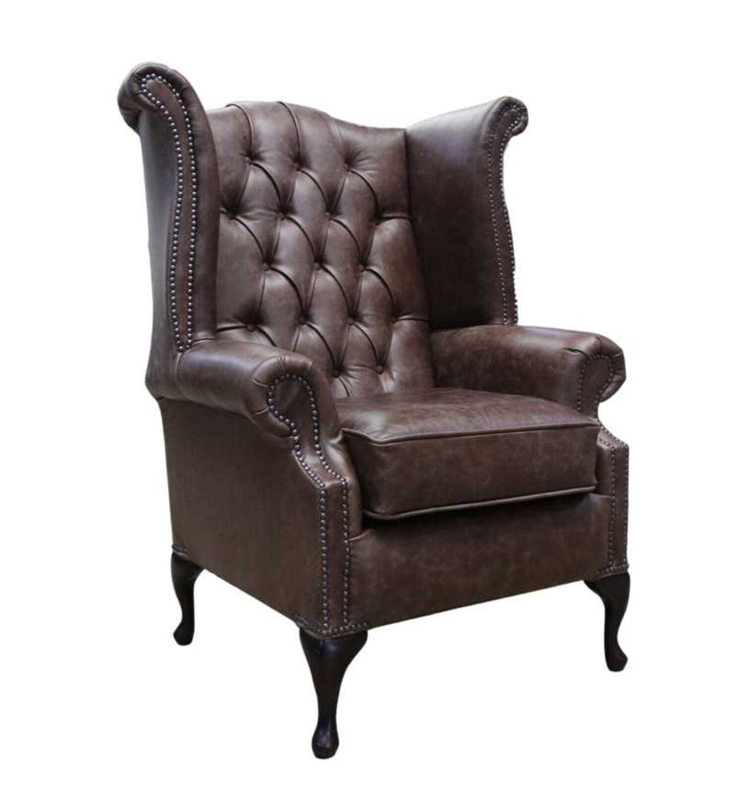 Product photograph of Chesterfield Prince S Queen Anne High Back Wing Chair Cracked Amp Hellip from Designer Sofas 4U