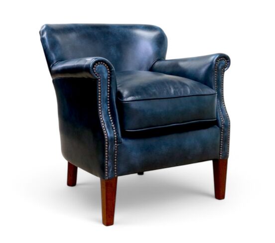 Professor Antique Blue Real Leather Armchair SL