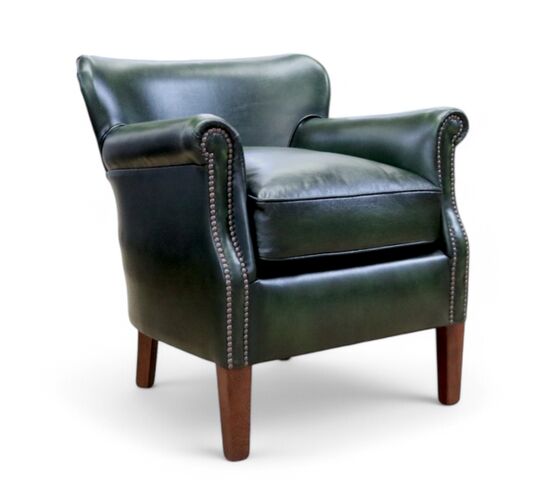 Professor Antique Green Real Leather Armchair SL