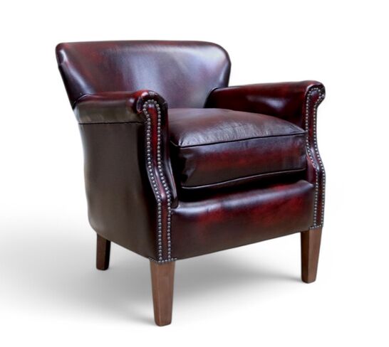 Professor Antique Oxblood Real Leather Armchair SL