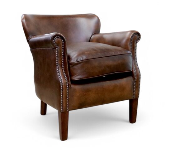 Professor Antique Tan Real Leather Armchair SL