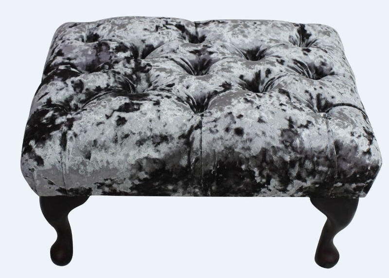 Product photograph of Chesterfield Velvet Queen Anne Footstool Designersofas4u from Designer Sofas 4U