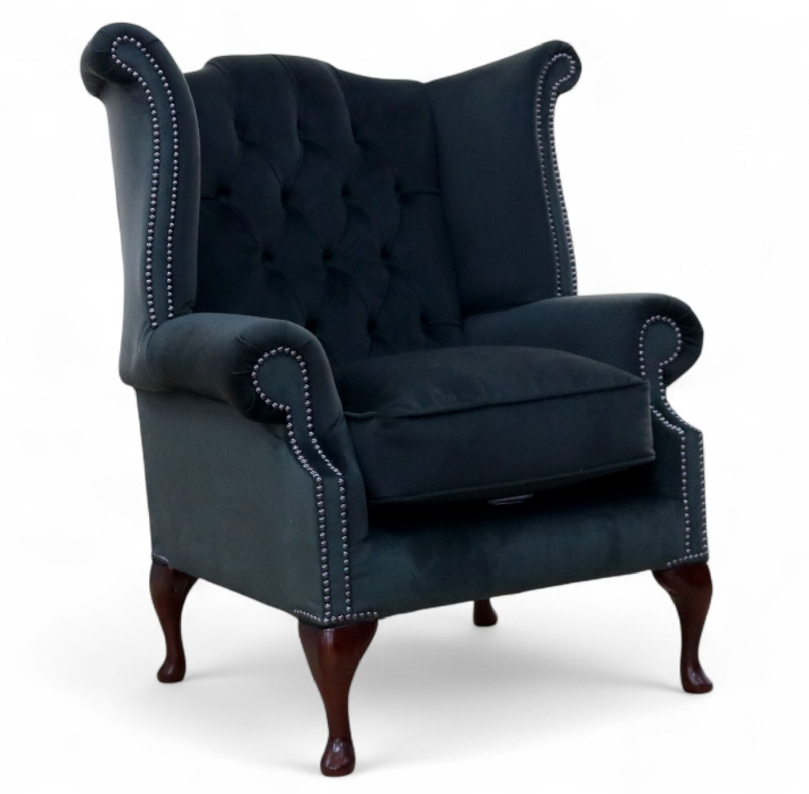 SPECIAL OFFER Chesterfield Queen Anne High Back Wing Armchair Salsa Coal Velvet