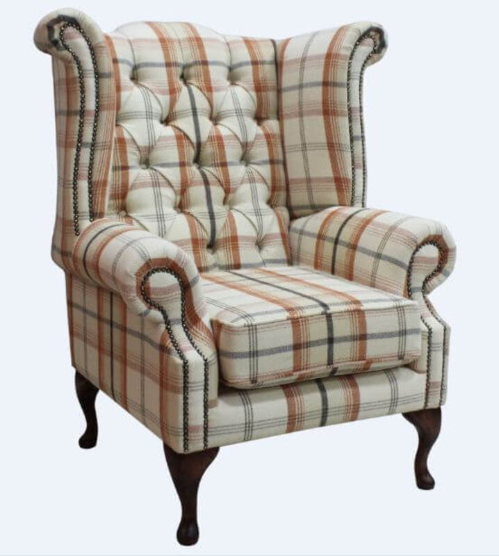 Product photograph of Chesterfield Queen Anne Wing Chair High Back Armchair Balmoral Amp Hellip from Designer Sofas 4U