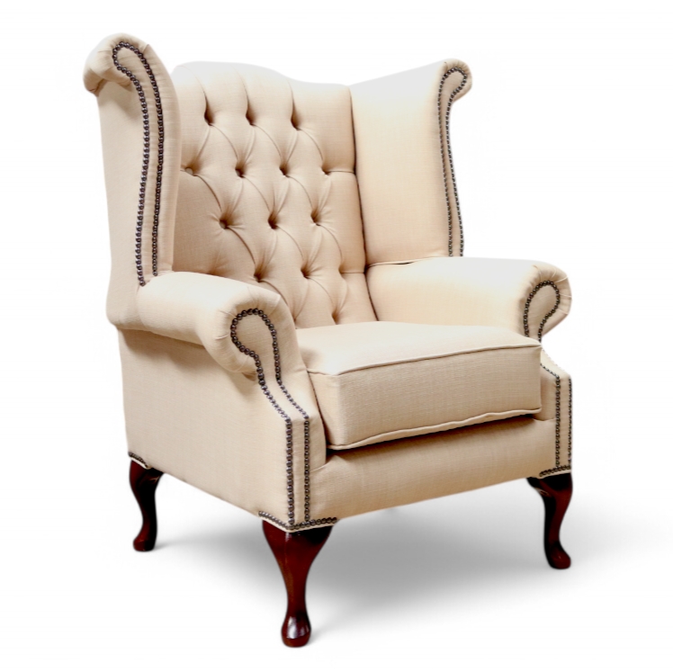 Classic Design Meets Honey Linen Comfort in This Wing Chair