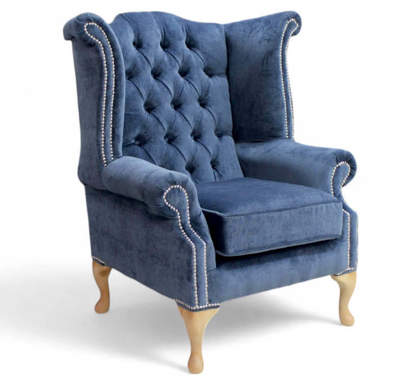 Blue Yew Feet Chesterfield Wing chair DesignerSofas4U