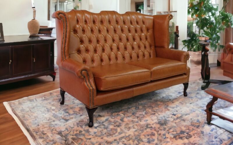 Product photograph of Chesterfield 2 5 Seater Queen Anne High Back Wing Sofa Old Amp Hellip from Designer Sofas 4U