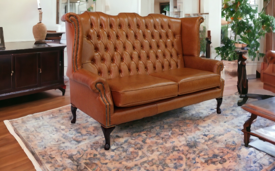 Timeless Elegance Chesterfield 2.5 Seater Queen Anne High Back Wing ...
