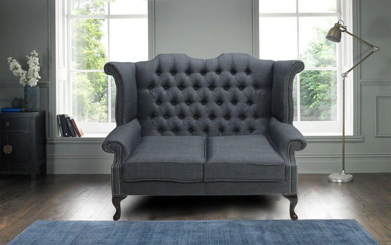 Product photograph of Chesterfield 2 Seater Queen Anne High Back Wing Sofa Amp Hellip from Designer Sofas 4U
